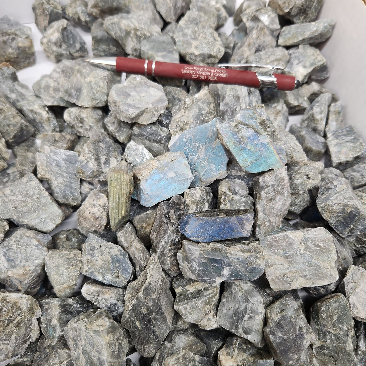 1LB Bulk Raw Labradorite Rocks For Tumbling – Natural Madagascar Stones For Polishing, Cabbing, Or Jewelry Making