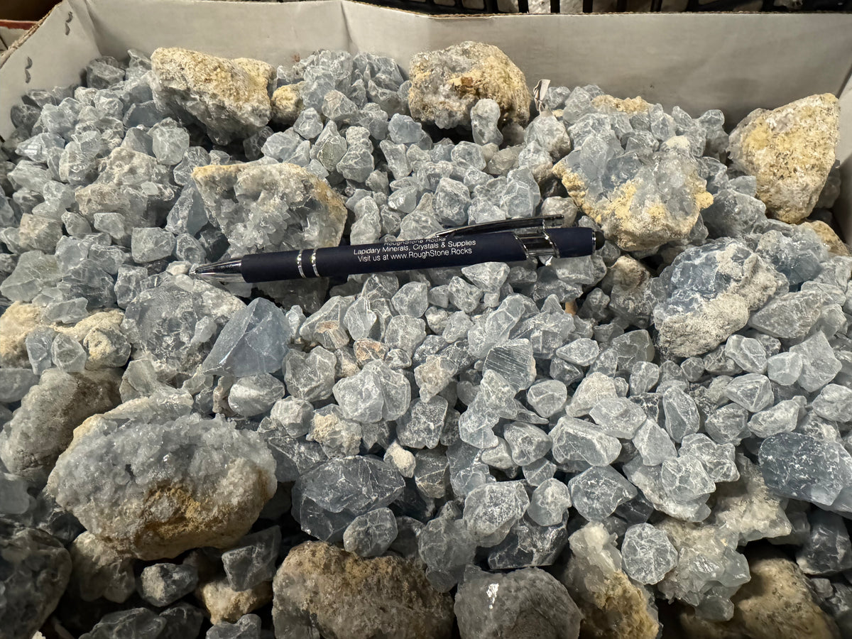 Abc Small Chip Rocks Celestite Chips and Pieces - 1 pound – RoughStone.Rocks LLC
