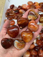 Heated Polished Carnelian Puffy Hearts from Madagascar 1 pound Roughstone.Rocks LLC