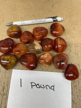 Heated Polished Carnelian Puffy Hearts from Madagascar 1 pound Roughstone.Rocks LLC