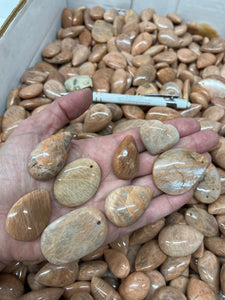 Polished Peach Moonstone Mix from Madagascar 1 pound Roughstone.Rocks LLC