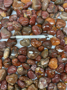 Polished Petrified Wood Puffy Hearts from Madagascar 1 pound Roughstone.Rocks LLC