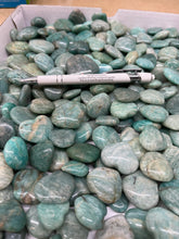 Polished Puffy Amazonite Hearts from Madagascar 1 pound Roughstone.Rocks LLC