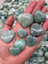 Polished Puffy Amazonite Hearts from Madagascar 1 pound Roughstone.Rocks LLC