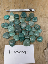 Polished Puffy Amazonite Hearts from Madagascar 1 pound Roughstone.Rocks LLC