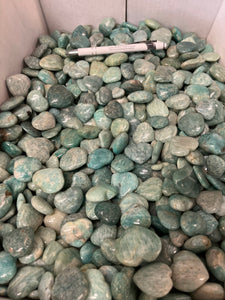 Polished Puffy Amazonite Hearts from Madagascar 1 pound Roughstone.Rocks LLC
