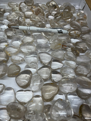 Polished Quartz Puffy Hearts from Madagascar 1 pound Roughstone.Rocks LLC