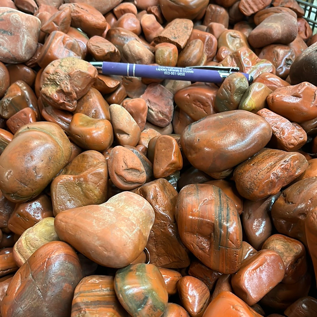 Red Jasper Rough Tumbled from India 1 pound Roughstone.rocks LLC