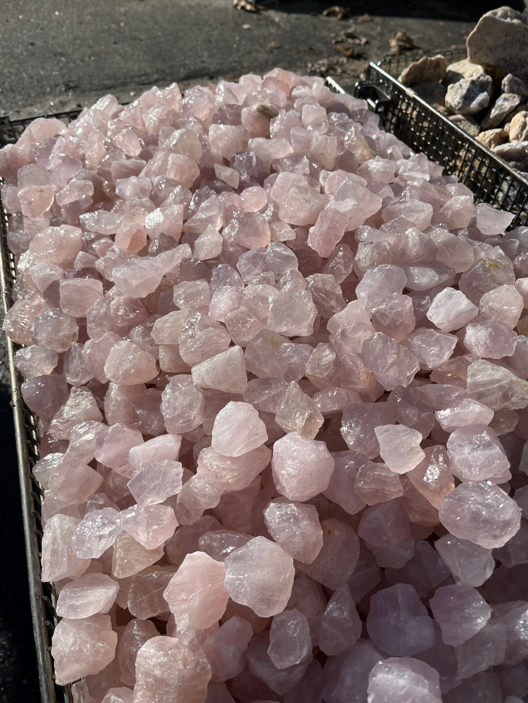 Rose Quartz from Madagascar 1 pound Roughstone.Rocks LLC