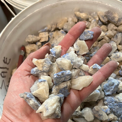 Rough Dumortierite in Quartz from Brazil 1 pound Roughstone.Rocks LLC