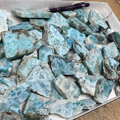 Rough Larimar from Dominican Republic 1 pound Roughstone.Rocks LLC