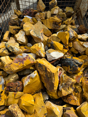 Rough Mookaite Mostly Yellow from Australia 10 pounds Roughstone.Rocks LLC