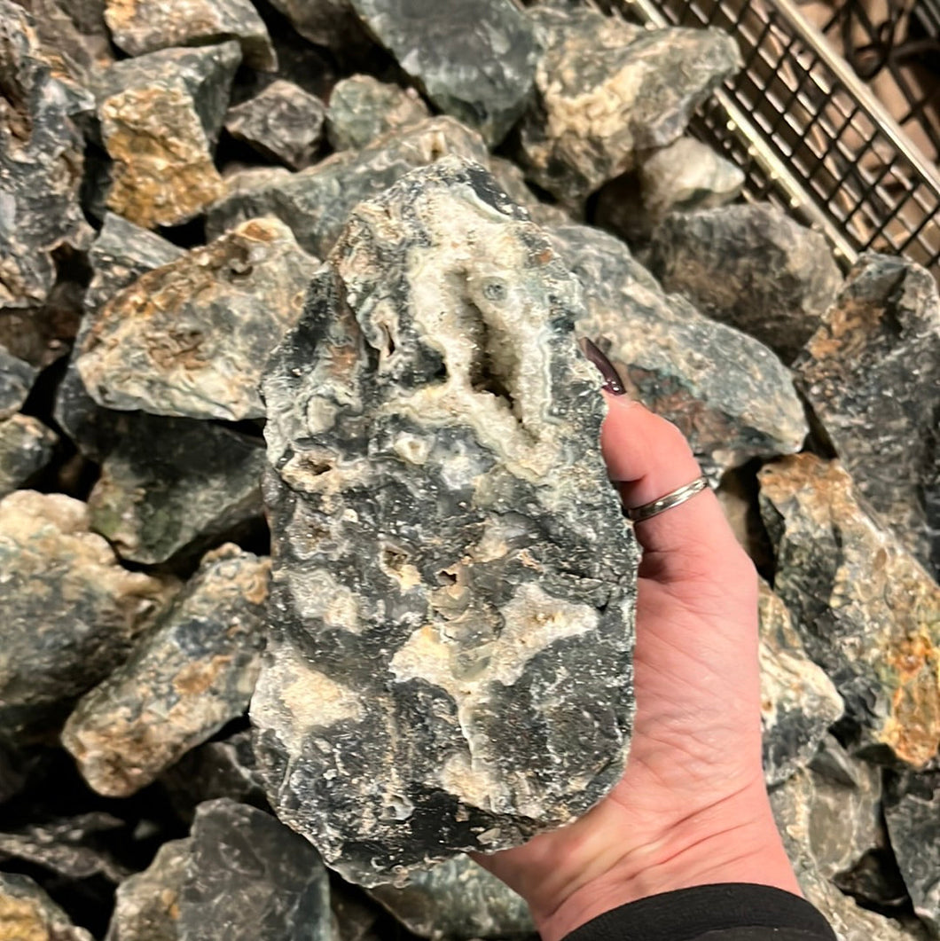 Rough Moss Agate Large from India 1 pound Roughstone.Rocks LLC