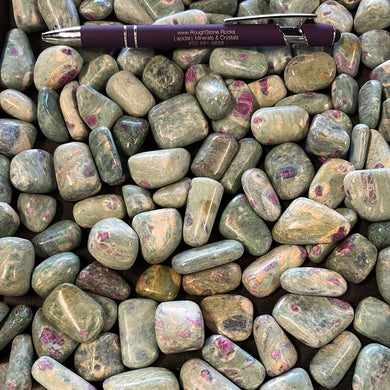 Ruby in Fuchsite Tumbles UV 100 grams Roughstone.Rocks LLC