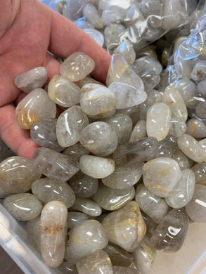 Rutilated Quartz Tumbled from Brazil  10 pounds Roughstone.Rocks LLC