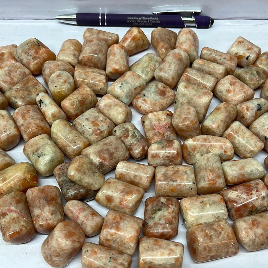 Sunstone Tumbles from India 100 grams Roughstone.Rocks LLC