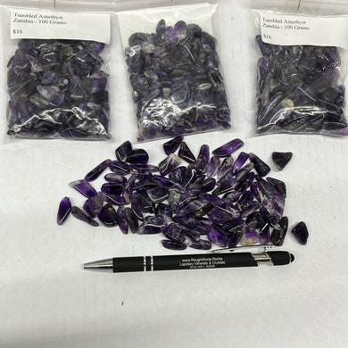 Tumbled Amethyst from Zambia 100 grams Roughstone.Rocks LLC