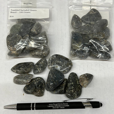 Tumbled Included Quartz from Brazil 100 grams Roughstone.Rocks LLC