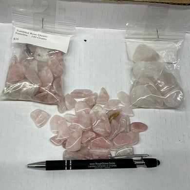 Tumbled Rose Quartz from Namibia 100 grams Roughstone.Rocks LLC