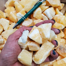 Calcite Yellow Rough from Mexico 1 pound Roughstone.Rocks LLC