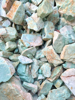 Rough Amazonite from Tanzania 1 pound Roughstone.Rocks LLC