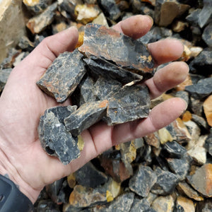Rough Black Onyx from Brazil 1 pound Roughstone.Rocks LLC