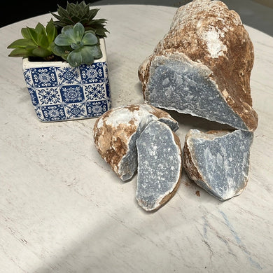 Rough Blue Angelite from Peru 1 pound Roughstone.Rocks LLC