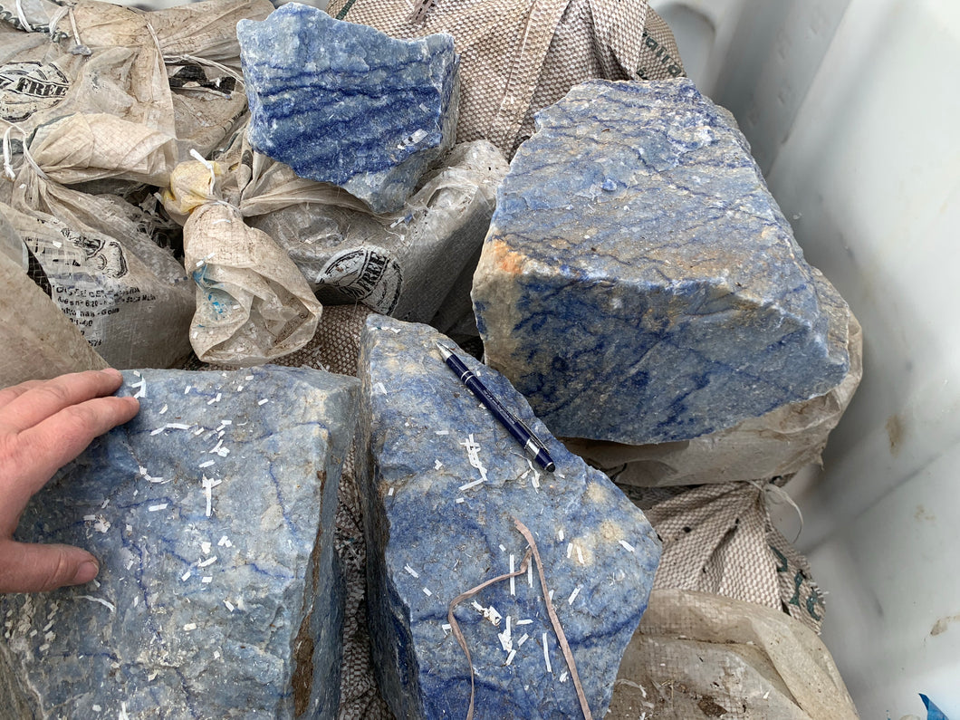 Rough Blue Quartz from Brazil 10 pounds Roughstone.Rocks LLC