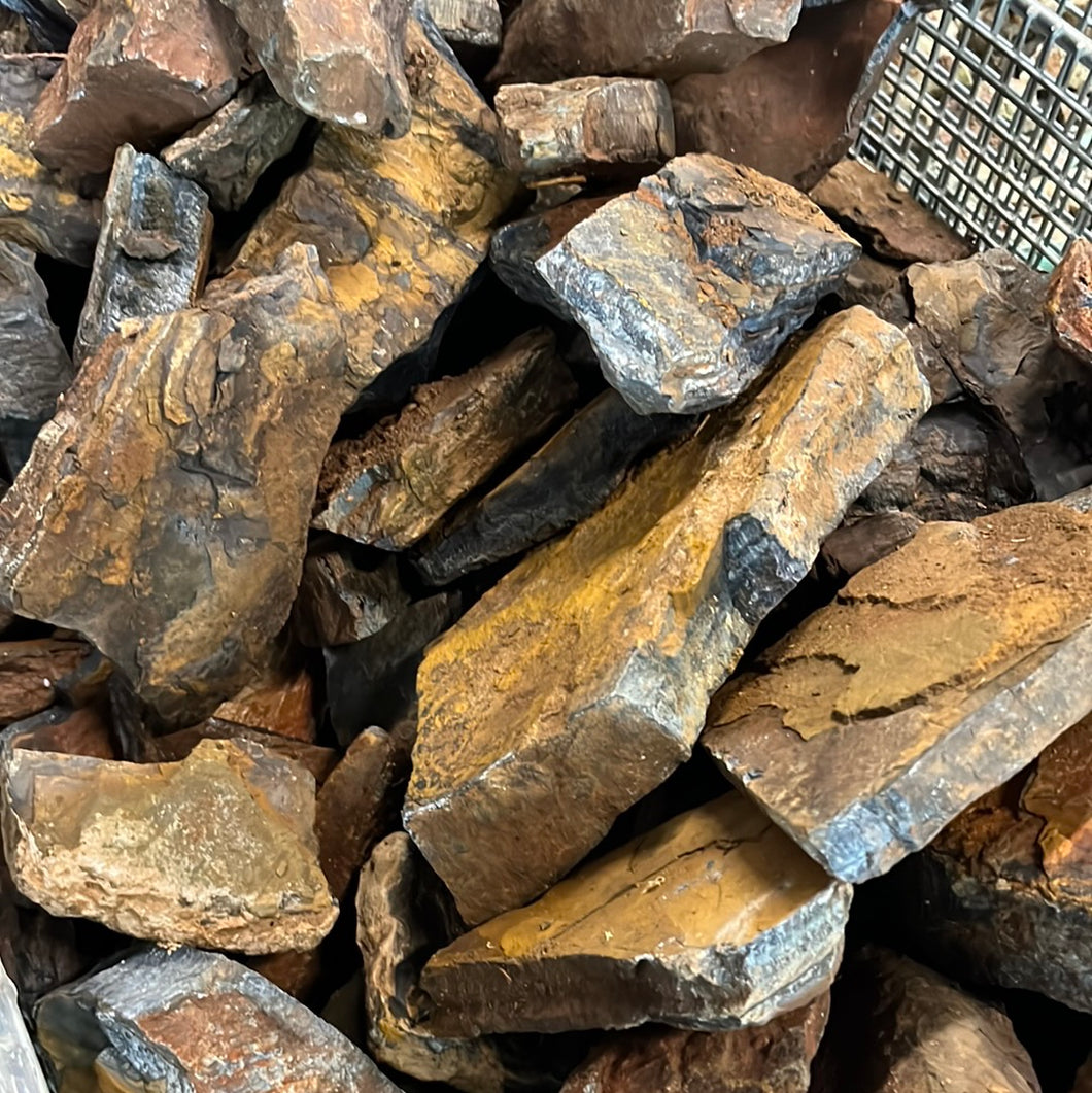 Rough Blue Tigers Eye/Hawk Eye from South Africa 1 pound Roughstone.Rocks LLC