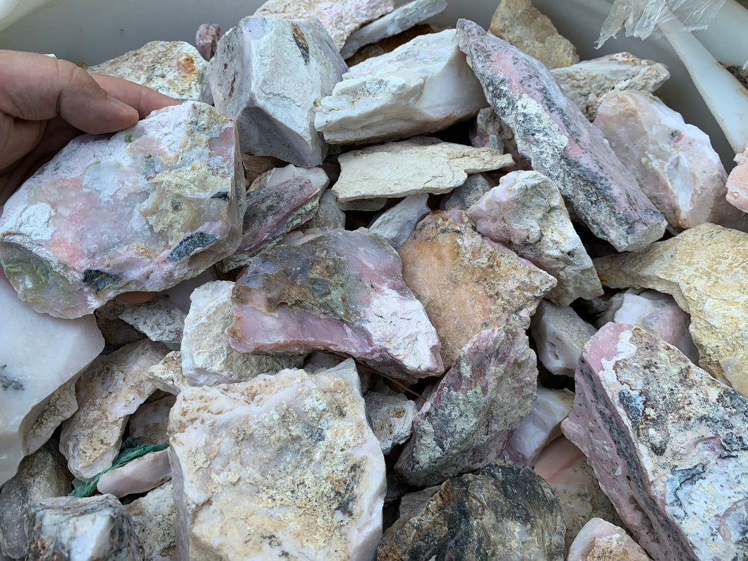 Rough Pink Opal from Peru 1 pound Roughstone.Rocks LLC