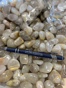 Rutilated Quartz Tumbled from Brazil  1 pound Roughstone.Rocks LLC