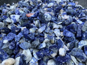 Sodalite Small Pieces from Brazil 1 pound Roughstone.Rocks LLC
