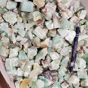 Washed Calcite Green Chips from Mexico 1 pound Roughstone.Rocks LLC