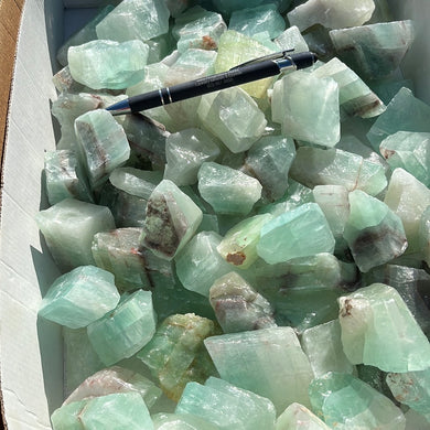 Washed Green Calcite from Mexico 1 pound Roughstone.Rocks LLC