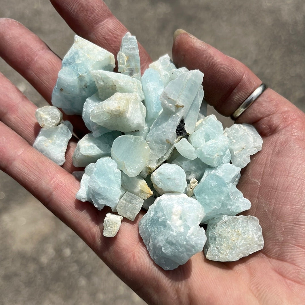 Aquamarine Chunks and Pieces - 50 gram bags